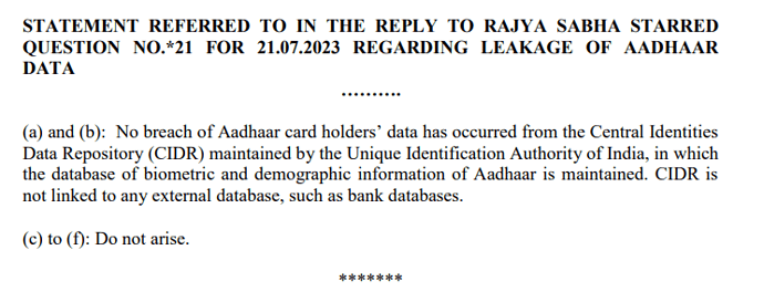 Aadhaar Data Leak Answer 2